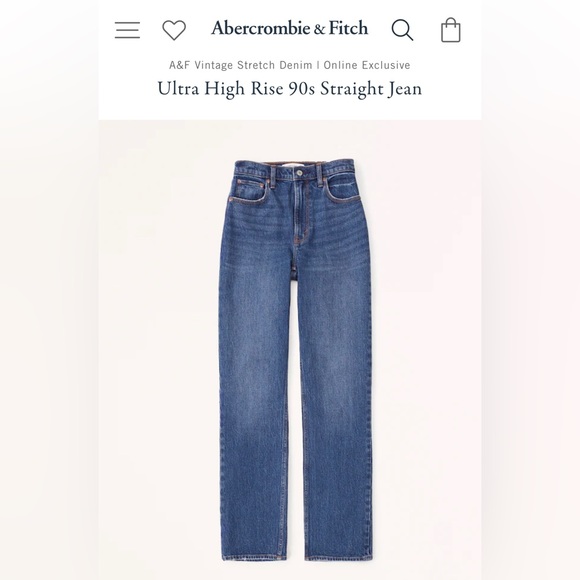 Abercrombie & Fitch - Ultra High Rise 90s Straight Jean Size: 24 SHORT - Picture 5 of 7